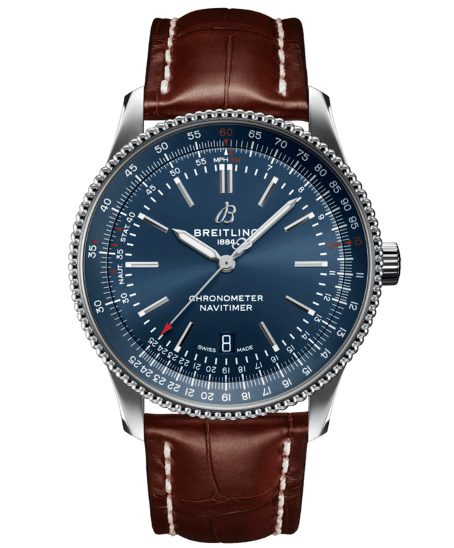 Breitling Navitimer 1 Automatic 41mm Blue Dial Brown Steel Strap Watch for Men - A17326161C1P1 Buy Now By Breitling