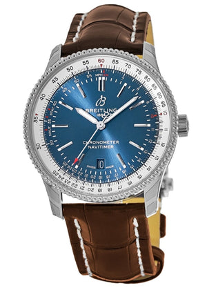 Breitling Navitimer 1 Automatic 41mm Blue Dial Brown Leather Strap Mens Watch - A17326211C1P1 Buy Now By Breitling