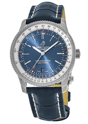 Breitling Navitimer 1 Automatic 41mm Blue Dial Blue Leather Strap Mens Watch - A17326211C1P4 Buy Now By Breitling