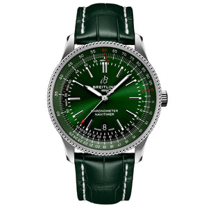 Breitling Navitimer Automatic 41mm Green Dial Green Leather Strap Watch for Men - A17326361L1P1 Buy Now By Breitling