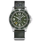 Breitling Superocean Automatic 44mm Outerknown Green Dial Green Nylon Strap Watch for Men - A17367A11L1W1 Buy Now By Breitling