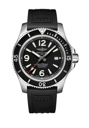 Breitling Superocean II 44mm Black Dial Black Rubber Strap Watch for Men - A17367D71B1S2 Buy Now By Breitling