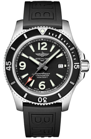 Breitling Superocean II 44mm Black Dial Black Rubber Strap Watch for Men - A17367D71B1S2 Buy Now By Breitling