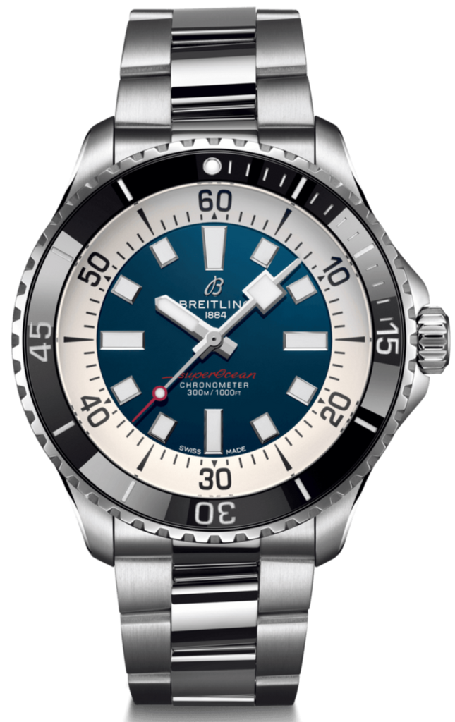 Breitling Superocean Automatic 44mm Blue Dial Silver Steel Strap Watch for Men - A17376211C1A1 Buy Now By Breitling