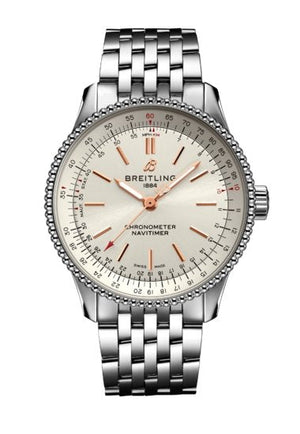 Breitling Navitimer Automatic 35 White Dial Silver Steel Strap Watch for Men - A17395F41G1A1 Buy Now By Breitling