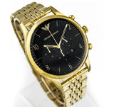 Emporio Armani Classic Chronograph Black Dial Gold Steel Strap Watch For Men - AR1893 Buy Now By Emporio Armani