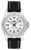 Breitling Avenger Automatic GMT 43 White Dial Black Nylon Strap Watch for Men - A32397101A1X1 Buy Now By Breitling
