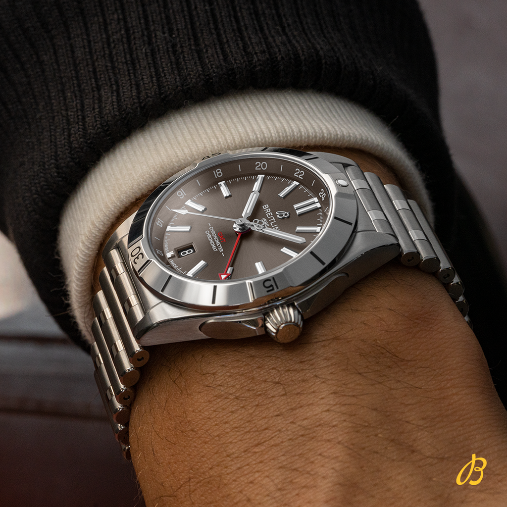 Breitling Chronomat GMT 40 Brown Dial Silver Steel Strap Watch for Men - A32398101M1A1 Buy Now By Breitling