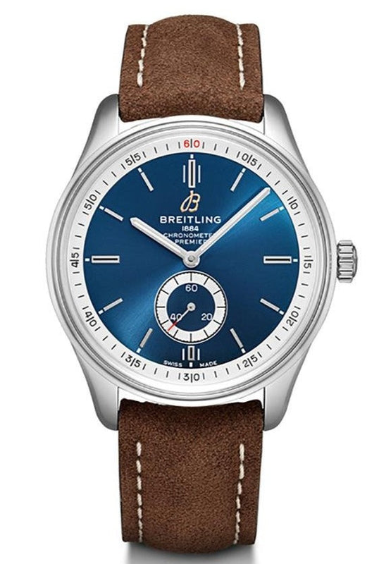 Breitling Premier Automatic 40mm Blue Dial Brown Leather Strap Mens Watch - A37340351C1X2 Buy Now By Breitling