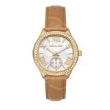 Michael Kors Sage Three-Hand Mother of Pearl White Dial Brown Leather Strap Watch for Women - MK4819 Buy Now By Michael Kors