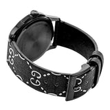 Gucci G Timeless Ghost Black Dial Black Leather Strap Watch For Men - YA1264018 Buy Now By Gucci