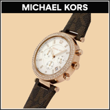 Michael Kors Parker Chronograph White Dial Brown Leather Strap Watch For Women - MK6917 Buy Now By Michael Kors