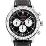 Breitling Navitimer B01 Chronograph 46 Black Dial Black Leather Strap Watch for Men - AB0137211B1P1 Buy Now By Breitling