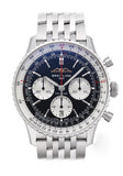 Breitling Navitimer B01 Chronograph 43 Black Dial Silver Steel Strap Watch for Men - AB0138211B1A1 Buy Now By Breitling