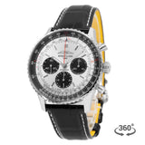 Breitling Navitimer B01 Chronograph 43 Silver Dial Black Leather Strap Watch for Men - AB0138241G1P1 Buy Now By Breitling