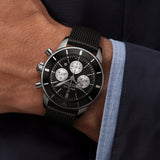 Breitling Superocean Heritage B01 Chronograph 44 Black Dial Black Mesh Bracelet Watch for Men - AB0162121B1S1 Buy Now By Breitling