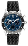 Breitling Superocean Heritage B01 Chronograph 44 Blue Dial Black Mesh Bracelet Watch for Men - AB0162121C1S1 Buy Now By Breitling
