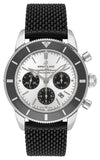 Breitling Superocean Heritage B01 Chronograph 44 Silver Dial Black Mesh Bracelet Watch for Men - AB0162121G1S1 Buy Now By Breitling