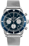 Breitling Superocean Heritage B01 Chronograph 44 Blue Dial Silver Mesh Bracelet Watch for Men - AB0162161C1A1 Buy Now By Breitling