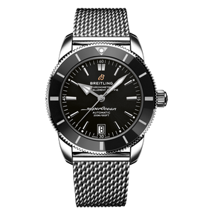 Breitling Superocean Heritage B20 Automatic 42 Black Dial Silver Mesh Bracelet Watch for Men - AB2010121B1A1 Buy Now By Breitling