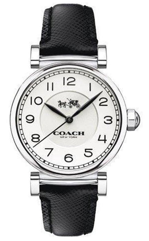 Coach Madison White Dial Black Leather Strap Watch for Women - 14502406 Buy Now By Coach
