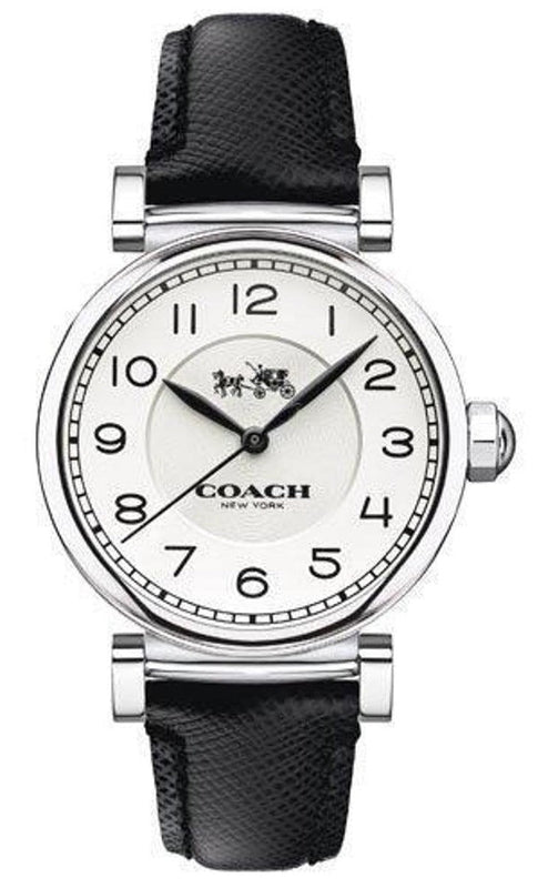 Coach Madison White Dial Black Leather Strap Watch for Women - 14502406 Buy Now By Coach