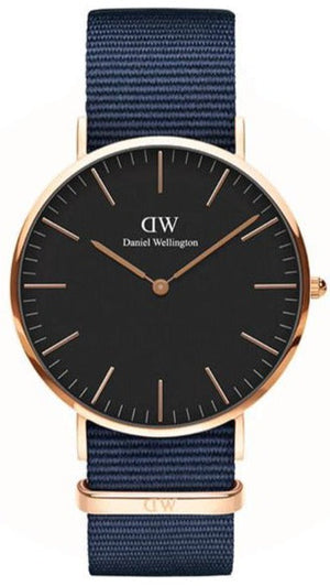 Daniel Wellington Classic Bayswater Black Dial Black NATO Strap Watch For Men - DW00100277 Buy Now By Daniel Wellington