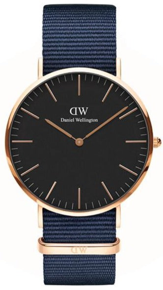 Daniel Wellington Classic Bayswater Black Dial Black NATO Strap Watch For Men - DW00100277 Buy Now By Daniel Wellington