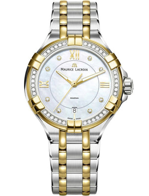 Maurice Lacroix Aikon Diamonds Mother of Pearl Dial Two Tone Steel Strap Watch for Women - A11006-DY503-171-1 Buy Now By Maurice Lacroix