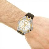 Maurice Lacroix Aikon Chronograph White Dial Brown Leather Strap Watch For Men - AI1018-PVY11-132-1 Buy Now By Maurice Lacroix