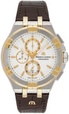 Maurice Lacroix Aikon Chronograph White Dial Brown Leather Strap Watch For Men - AI1018-PVY11-132-1 Buy Now By Maurice Lacroix