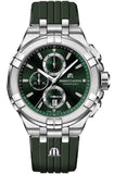 Maurice Lacroix Aikon Chronograph Green Dial Green Rubber Strap Watch for Men - AI1018-SS000-630-5 Buy Now By Maurice Lacroix