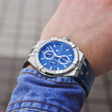 Maurice Lacroix Aikon Chronograph Blue Dial Blue Leather Strap Watch for Men - AI1018-SS001-430-1 Buy Now By Maurice Lacroix