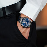 Maurice Lacroix Aikon Chronograph Blue Dial Blue Leather Strap Watch For Men - AI1018-SS001-432-4 Buy Now By Maurice Lacroix