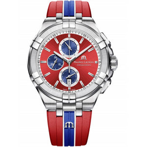 Maurice Lacroix Aikon Beach Volley Vikings Limited Edition Red Dial Red Rubber Strap Watch for Men - AI1018-SS001-530-6 Buy Now By Maurice Lacroix