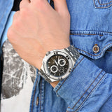 Maurice Lacroix Aikon Chronograph Black Dial Silver Steel Strap Watch for Men - AI1018-SS002-330-1 Buy Now By Maurice Lacroix