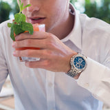 Maurice Lacroix Aikon Chronograph Blue Dial Silver Steel Strap Watch for Men - AI1018-SS002-430-1 Buy Now By Maurice Lacroix