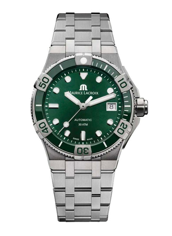 Maurice Lacroix Aikon Venturer Green Dial Silver Steel Strap Watch for Men - AI6057-SSL52-630-1 Buy Now By Maurice Lacroix