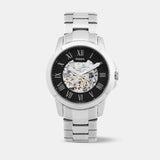 Fossil Grant Automatic Skeleton Black Dial Silver Steel Strap Watch for Men - ME3103 Buy Now By Fossil
