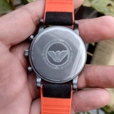Emporio Armani Chronograph Quartz Grey Dial Black Leather Strap Watch For Men - AR11174 Buy Now By Emporio Armani