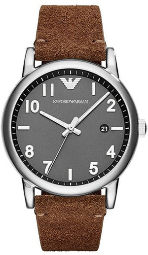 Emporio Armani Luigi Quartz Gray Dial Brown Leather Strap Watch For Men - AR11070 Buy Now By Emporio Armani