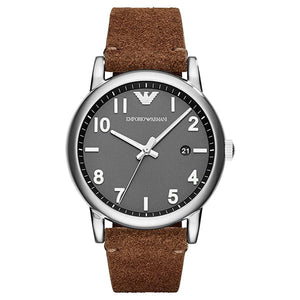 Emporio Armani Luigi Quartz Gray Dial Brown Leather Strap Watch For Men - AR11070 Buy Now By Emporio Armani
