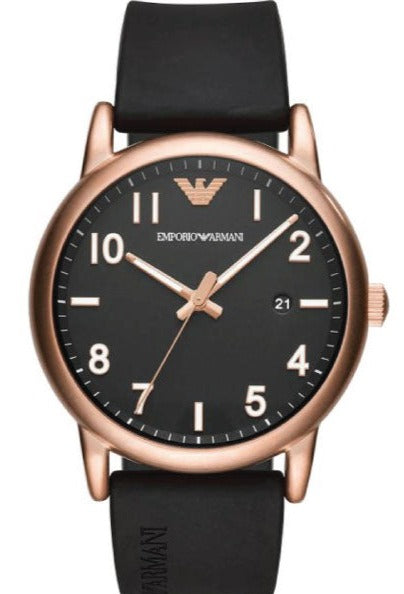 Emporio Armani Luigi Quartz Black Dial Black Rubber Strap Watch For Men - AR11097 Buy Now By Emporio Armani
