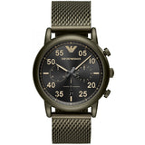 Emporio Armani Luigi Quartz Chronograph Black Dial Green Mesh Bracelet Watch For Men - AR11115 Buy Now By Emporio Armani