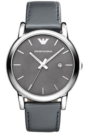 Emporio Armani Classic Quartz Grey Dial Grey Leather Strap Watch For Men - AR1730 Buy Now By Emporio Armani