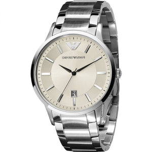 Emporio Armani Classic Quartz White Dial Silver Steel Strap Watch For Men - AR2430 Buy Now By Emporio Armani
