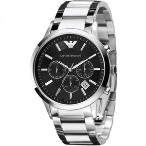 Emporio Armani Classic Chronograph Black Dial Silver Steel Strap Watch For Men - AR2434 Buy Now By Emporio Armani