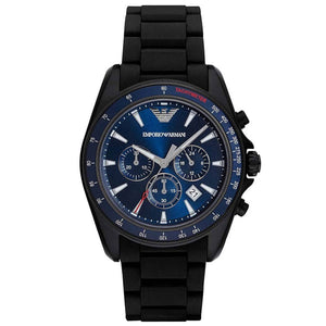 Emporio Armani Sigma Chronograph Blue Dial Black Silicone Strap Watch For Men - AR6121 Buy Now By Emporio Armani