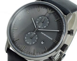 Emporio Armani Classic Grey Dial Grey Leather Strap Watch For Men - AR0388 Buy Now By Emporio Armani