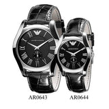 Emporio Armani Velente Black Dial Black Leather Strap Watch For Women - AR0644 Buy Now By Emporio Armani